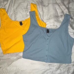 2 Button-Up SHEIN Crop Tops